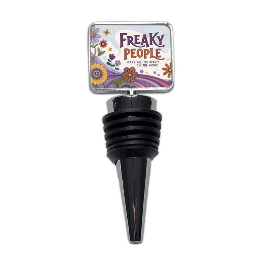 Freaky People Make All The Beauty In The World Colorful Flowers Wine Bottle Stopper