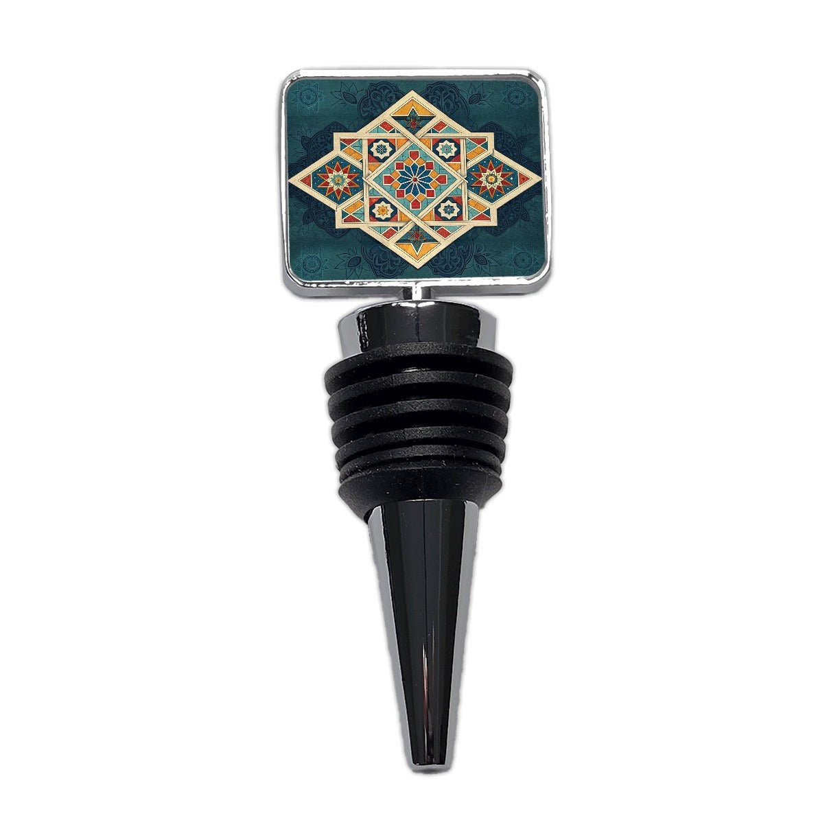 Geometric Retro Vintage Pattern Wine Bottle Stopper