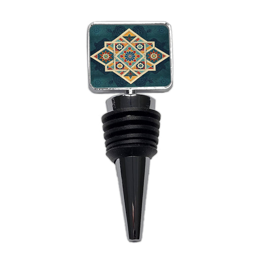 Geometric Retro Vintage Pattern Wine Bottle Stopper