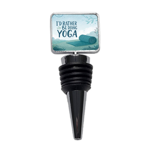 I'd Rather Be Doing Yoga Funny Wine Bottle Stopper