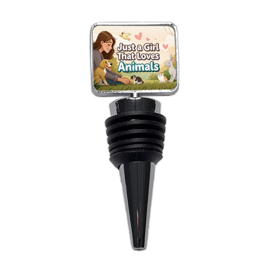 Just A Girl That Loves Animals Wine Bottle Stopper