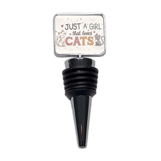 Just A Girl That Loves Cats Funny Wine Bottle Stopper