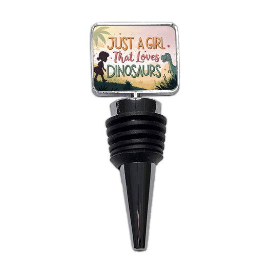 Just A Girl That Loves Dinosaurs Funny Wine Bottle Stopper