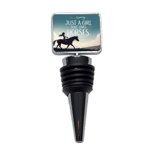 Just A Girl That Loves Horses Wine Bottle Stopper