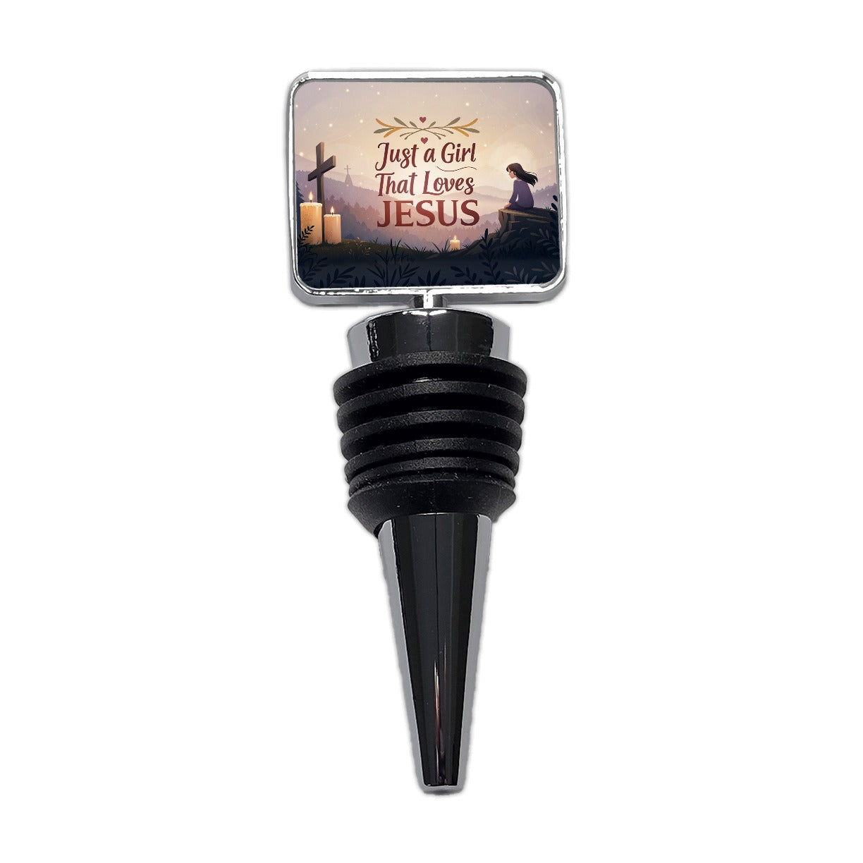 Just A Girl That Loves Jesus Inspirational Wine Bottle Stopper