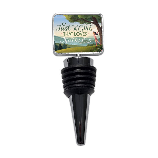 Just A Girl That Loves Nature Funny Wine Bottle Stopper