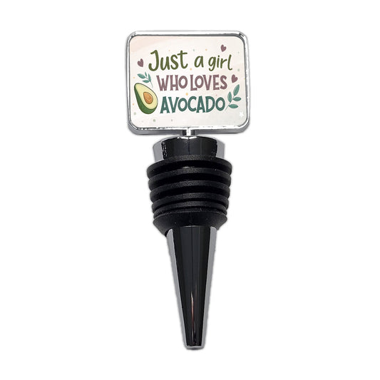 Just A Girl Who Loves Avocado Funny Wine Bottle Stopper