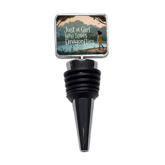 Just A Girl Who Loves Dragonflies Wine Bottle Stopper