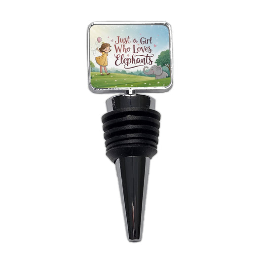 Just A Girl Who Loves Elephants Cute Wine Bottle Stopper