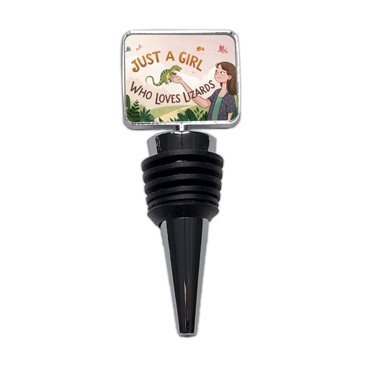 Just A Girl Who Loves Lizards Funny Wine Bottle Stopper