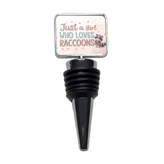 Just A Girl Who Loves Raccoons Funny Wine Bottle Stopper