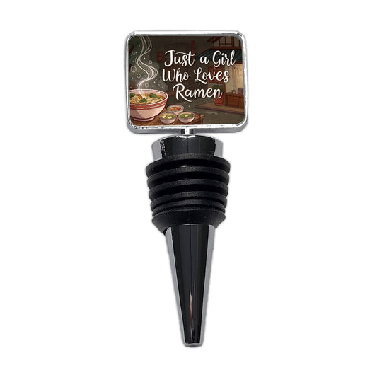 Just A Girl Who Loves Ramen Funny Wine Bottle Stopper