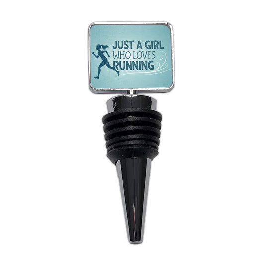 Just A Girl Who Loves Running Wine Bottle Stopper