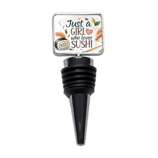Just A Girl Who Loves Sushi Funny Wine Bottle Stopper
