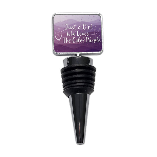 Just A Girl Who Loves The Color Purple Cute Wine Bottle Stopper