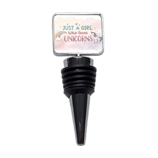 Just A Girl Who Loves Unicorns Fantasy Sweet Wine Bottle Stopper