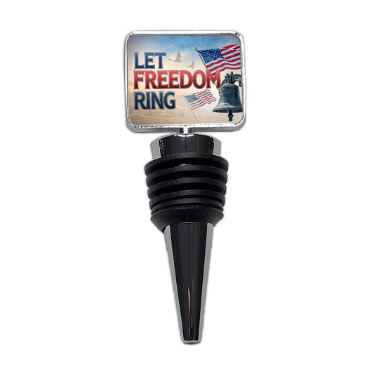 Let Freedom Ring Liberty Bell Patriotic Wine Bottle Stopper