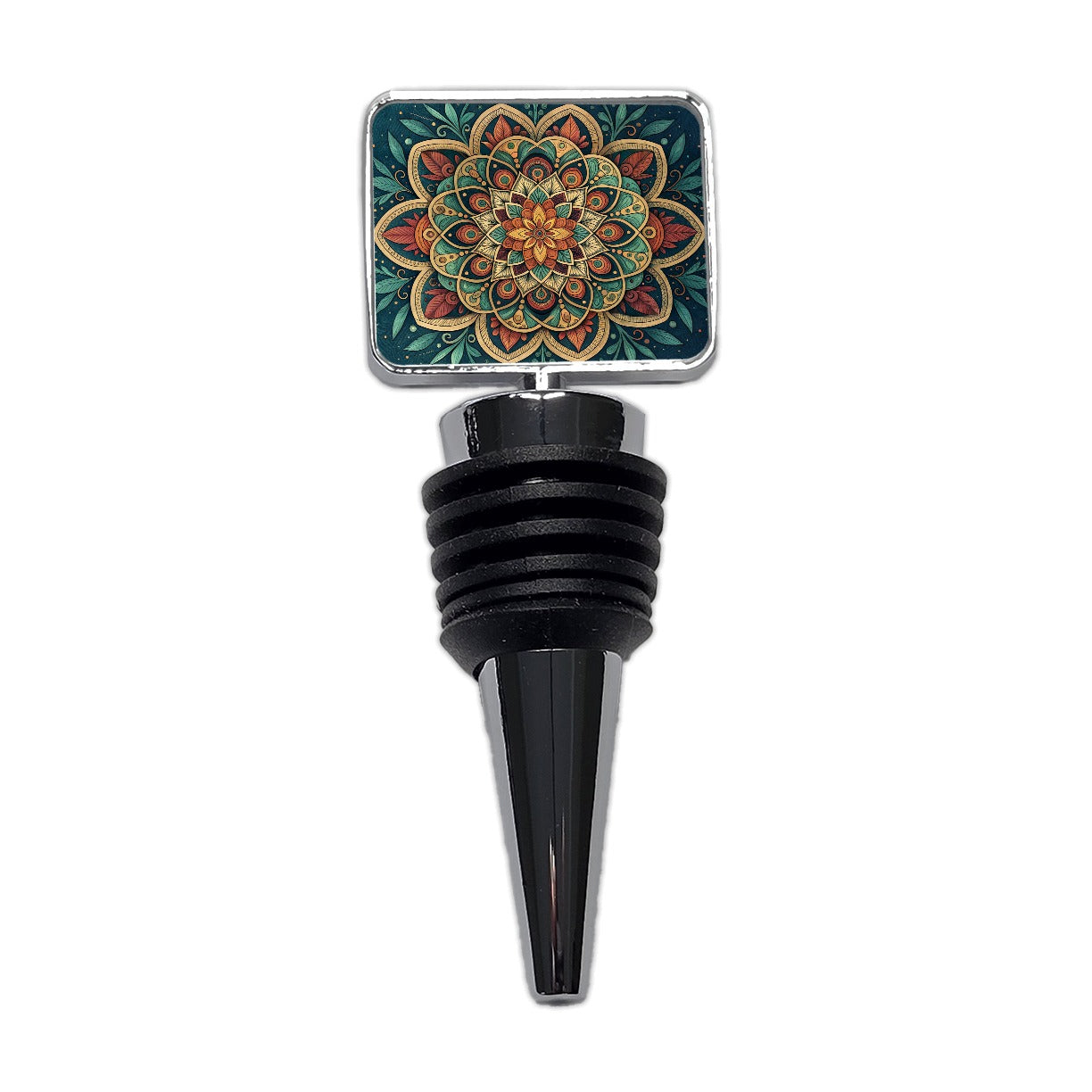 Mandala Colorful Floral Pattern Wine Bottle Stopper
