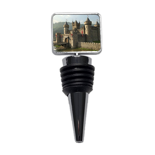 Medieval Castle with Moat Wine Bottle Stopper