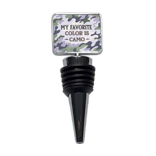 My Favorite Color Is Camo Military Camouflage Wine Bottle Stopper