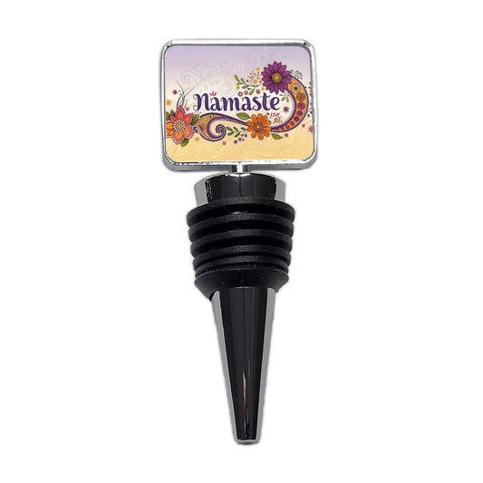 Namaste Flower Fun Retro Wine Bottle Stopper