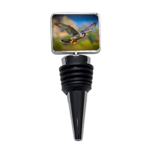 Peregrine Falcon Raptor in Flight Wine Bottle Stopper