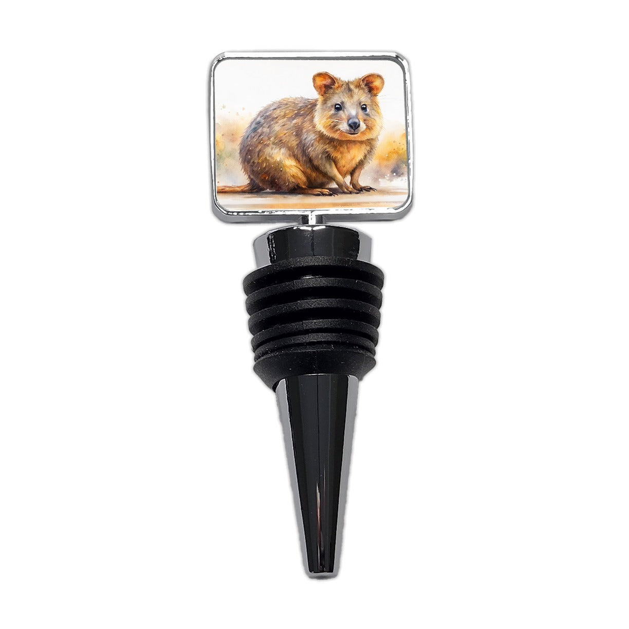 Quokka Watercolor Wine Bottle Stopper