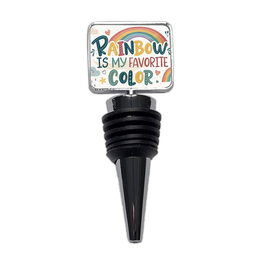 Rainbow Is My Favorite Color Funny Wine Bottle Stopper