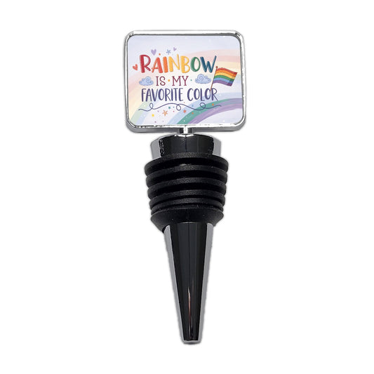 Rainbow Is My Favorite Color Gay Pride Flag Wine Bottle Stopper
