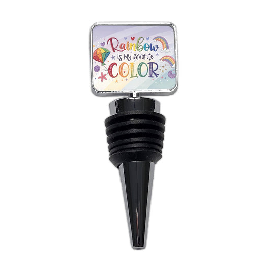 Rainbow Is My Favorite Color Gay Pride Wine Bottle Stopper