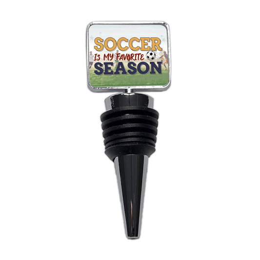 Soccer Is My Favorite Season Funny Wine Bottle Stopper