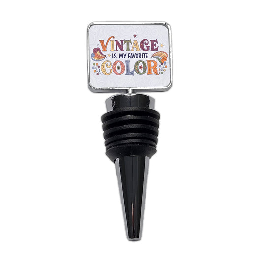 Vintage Is My Favorite Color Funny 60's Retro Wine Bottle Stopper