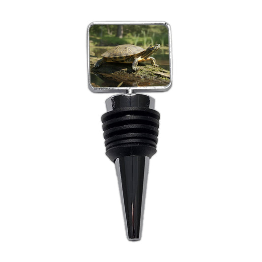 Yellow Bellied Slider Turtle Photo Wine Bottle Stopper
