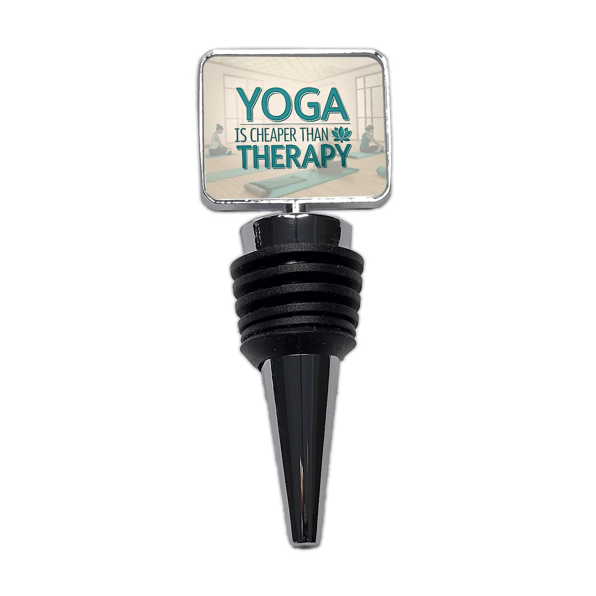 Yoga Is Cheaper Than Therapy Funny Wine Bottle Stopper