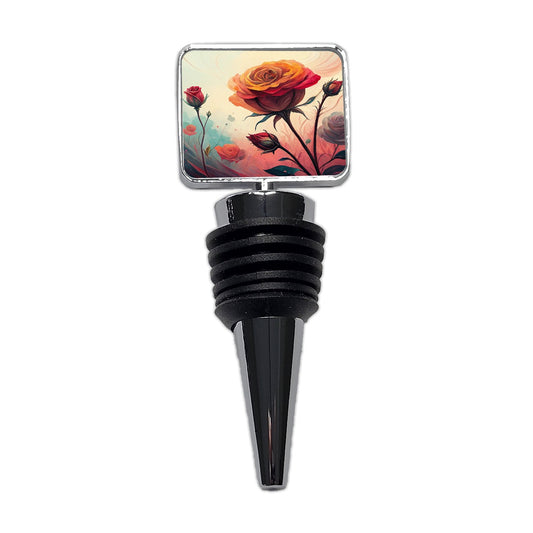 Abstract Roses Flowers Wine Bottle Stopper