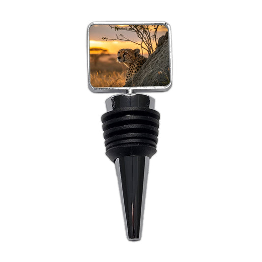 African Cheetah Safari Sunset Wine Bottle Stopper