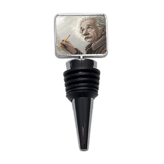 Albert Einstein Genius Portrait Wine Bottle Stopper