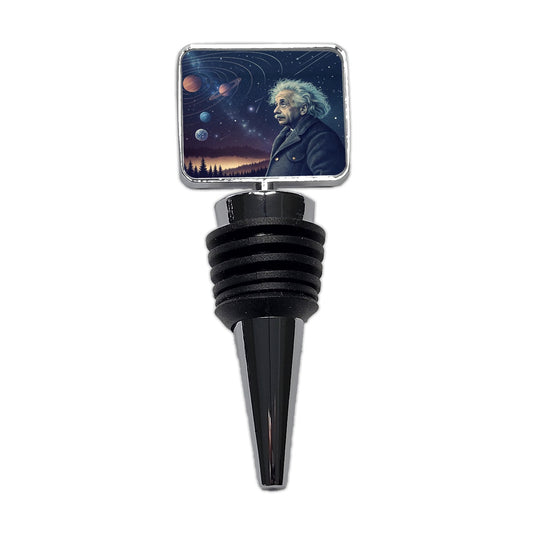 Albert Einstein Genius Space Wine Bottle Stopper