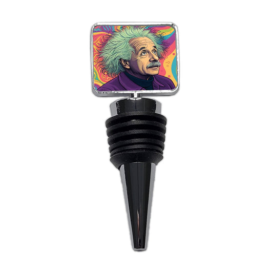 Albert Einstein Psychedelic Wine Bottle Stopper