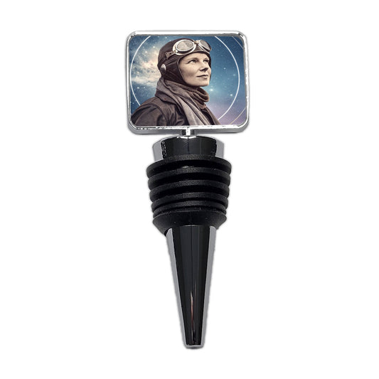 Amelia Earhart Aviation Wine Bottle Stopper
