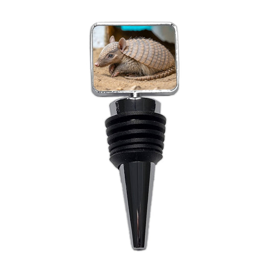 Armadillo Close Up Wine Bottle Stopper