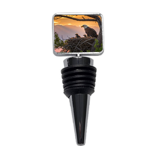 Bald Eagle Babies In Nest Sunset Wine Bottle Stopper