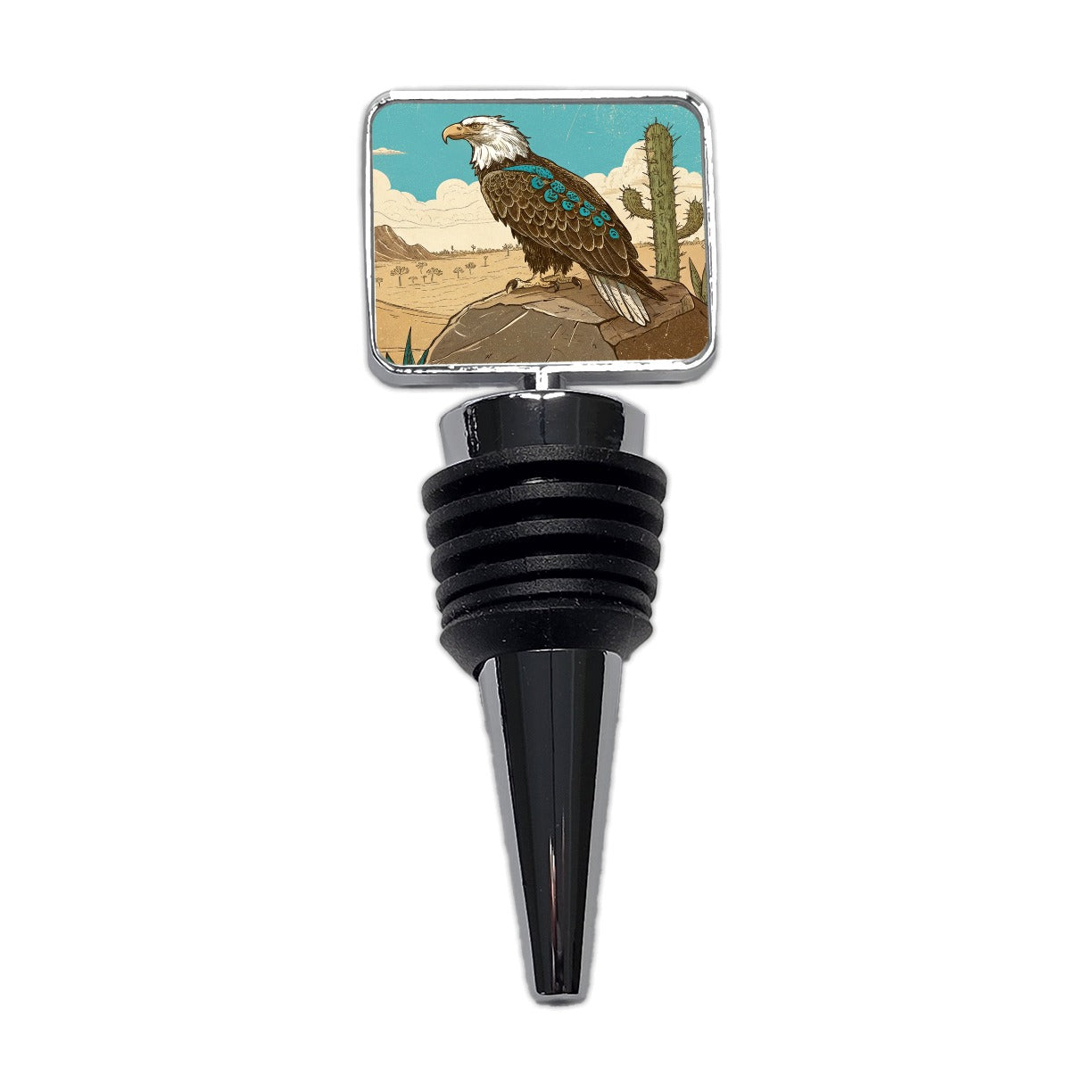 Bald Eagle of the Southwest Desert Wine Bottle Stopper
