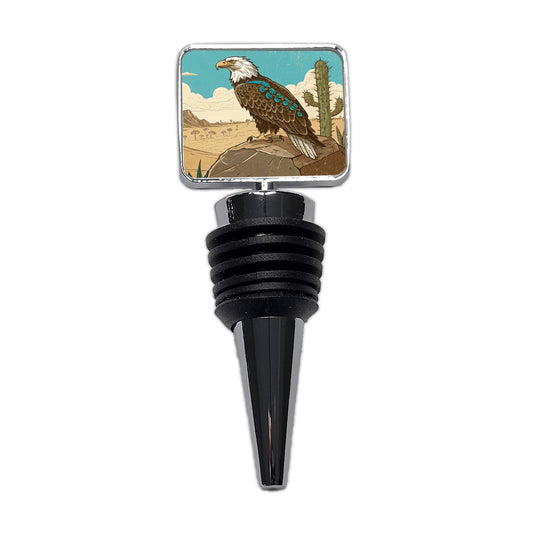 Bald Eagle of the Southwest Desert Wine Bottle Stopper