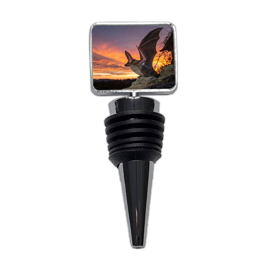 Bat Nature At Sunset Wine Bottle Stopper