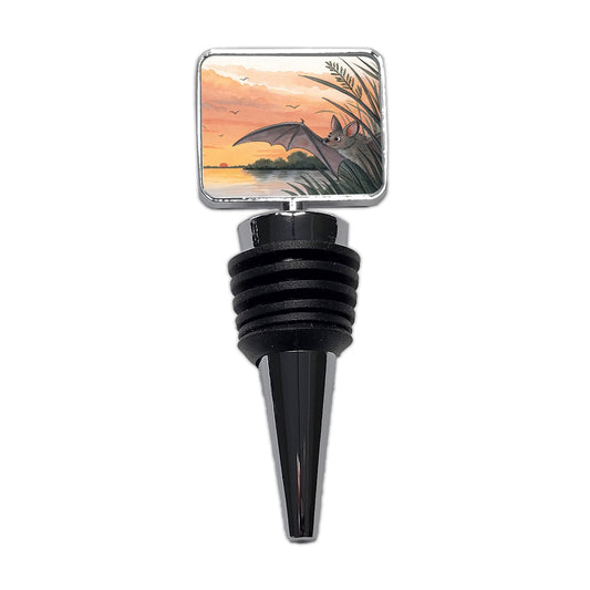 Bat Sunset Nature Scene Wine Bottle Stopper