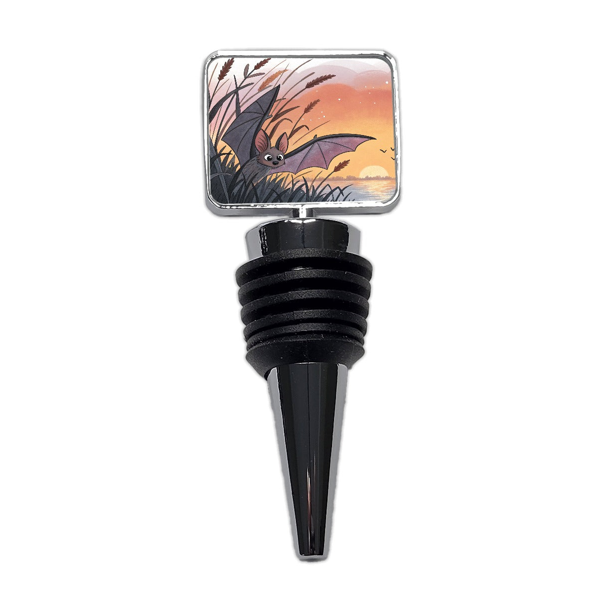 Bat Wildlife At Sunset Wine Bottle Stopper