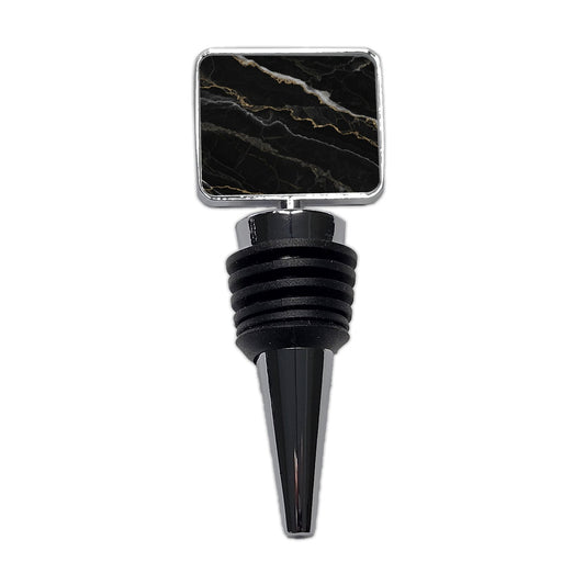 Black Marble Wine Bottle Stopper