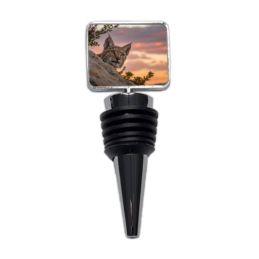 Bobcat At Sunset Wine Bottle Stopper