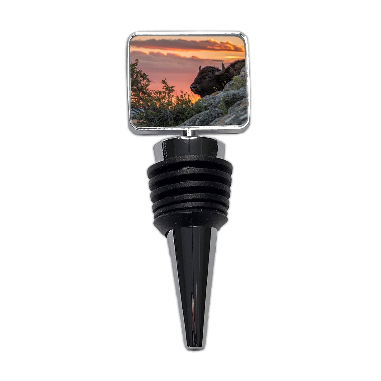 Buffalo At Sunset Wine Bottle Stopper